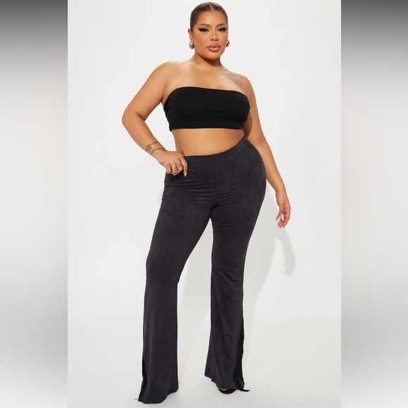 NWT❗️🤠🐴🖤 Black Faux Suede Flare Pant - Sz XL - Picture 6 of 9